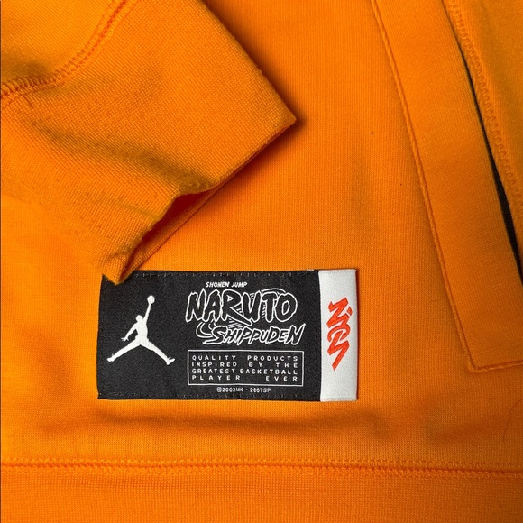 Nike Jordan X Zion X Naruto Small/P Ch Youth/Men Orange Black Full Zip Hoodie. - Picture 3 of 15
